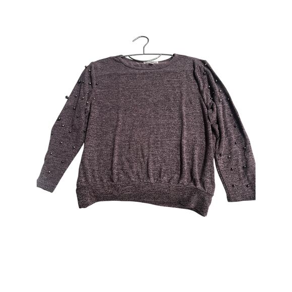 Roomate Sweaters - Roommates Sweater Top  WomenSz M purple  Long Sleeve  Pearls